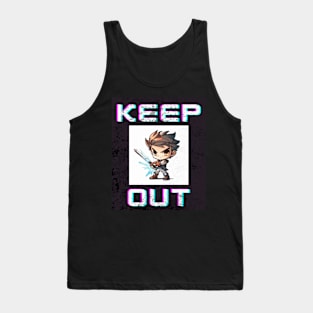 Keep Out - Anime Game Sign Tank Top